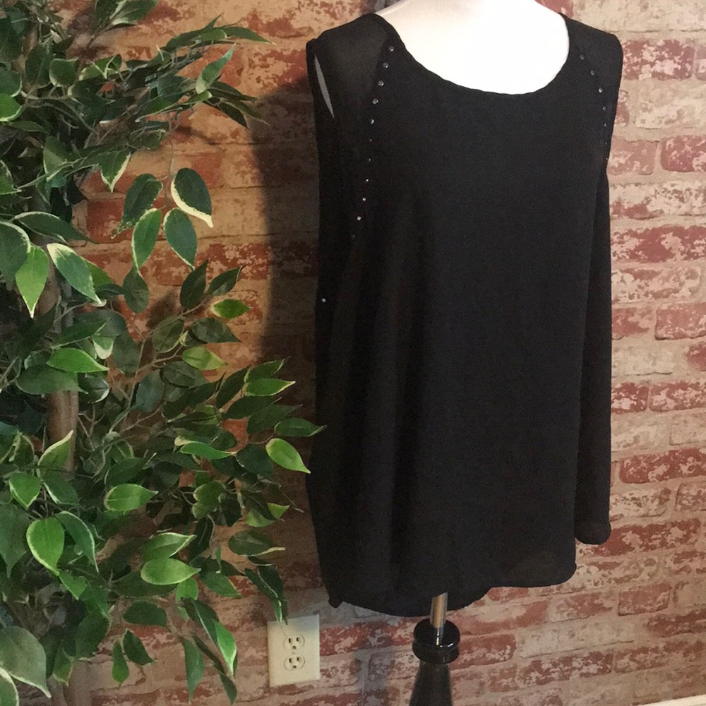 Torrid Black Sheer Tank with studs